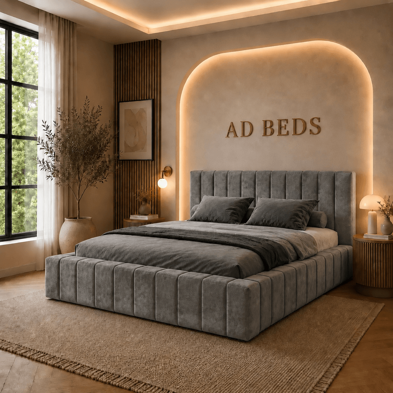 Aristova Ambassador Bed – Designer Luxury Upholstered Frame | ADBEDS (ABD) #11