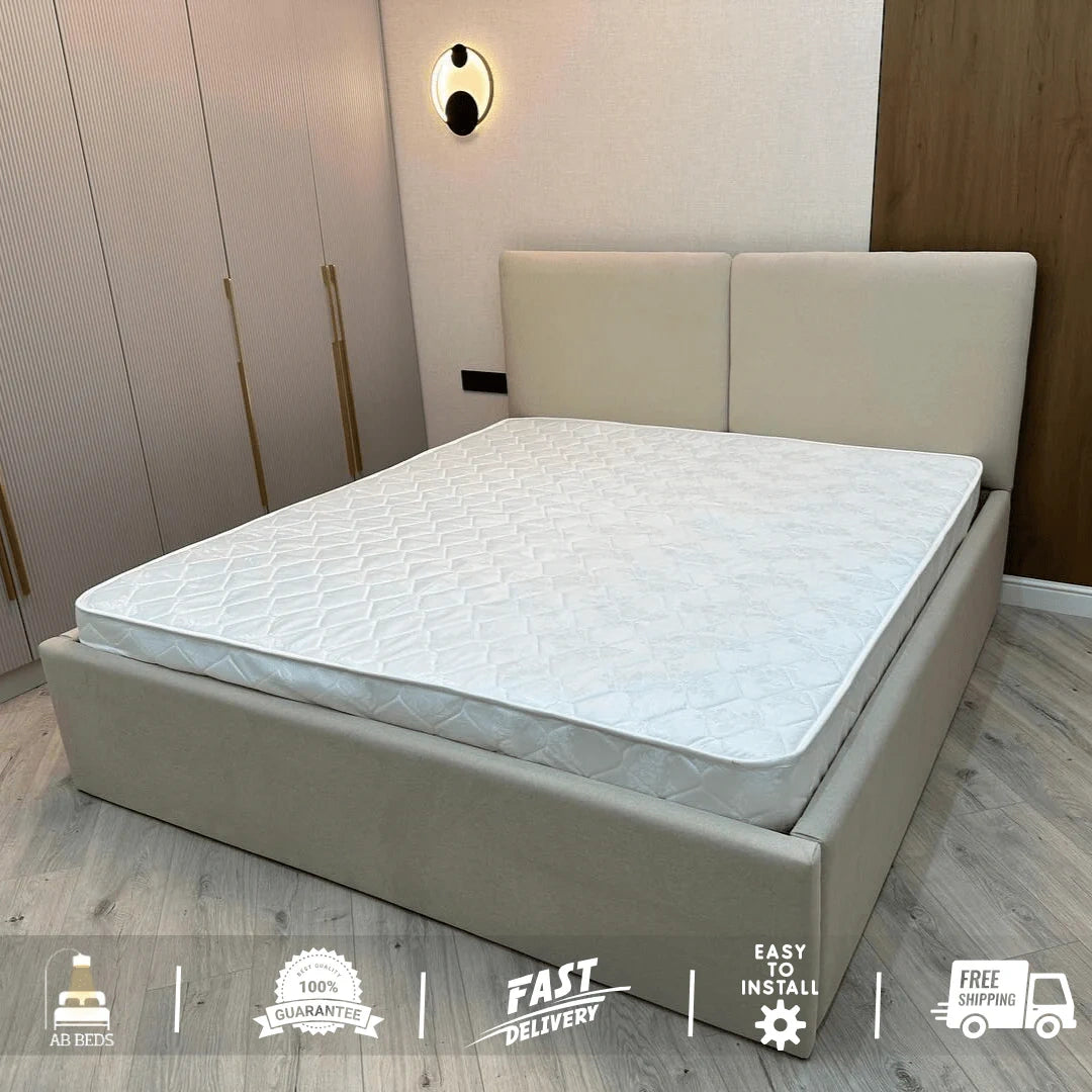 Straight Edge Optional Ottoman Bed - ABBEDS #B91